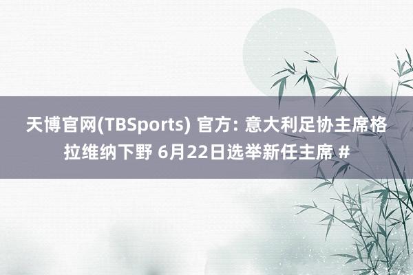 天博官网(TBSports) 官方: 意大利足协主席格拉维纳下野 6月22日选举新任主席 #