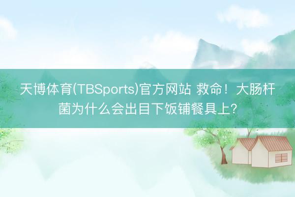 天博体育(TBSports)官方网站 救命！大肠杆菌为什么会出目下饭铺餐具上？