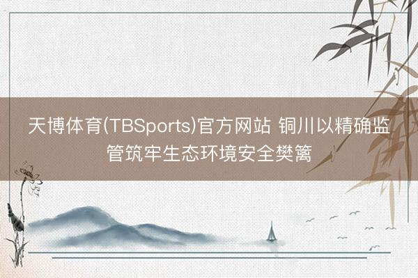 天博体育(TBSports)官方网站 铜川以精确监管筑牢生态环境安全樊篱