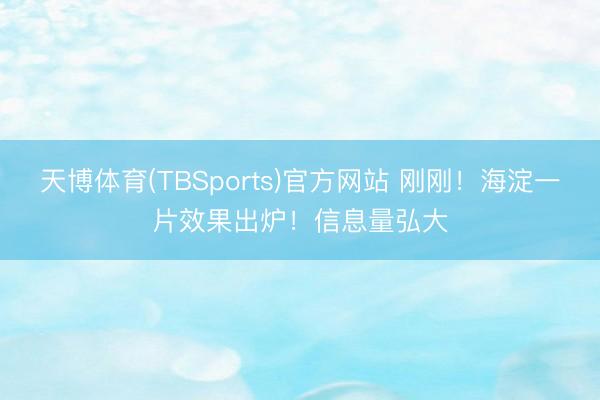 天博体育(TBSports)官方网站 刚刚！海淀一片效果出炉！信息量弘大