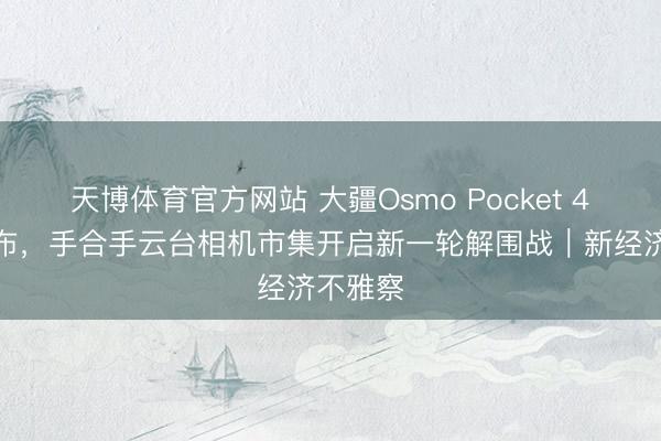 天博体育官方网站 大疆Osmo Pocket 4慎重发布，手合手云台相机市集开启新一轮解围战｜新经济不雅察